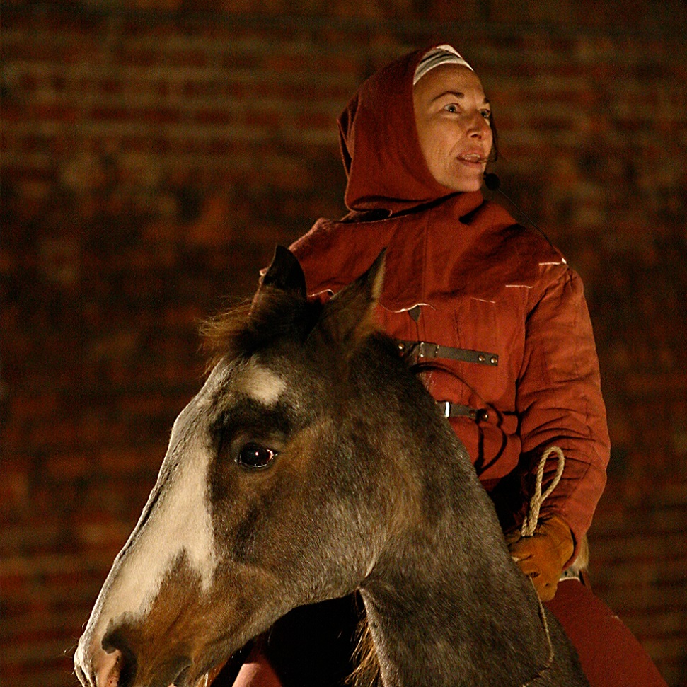 Action Art woman on horse